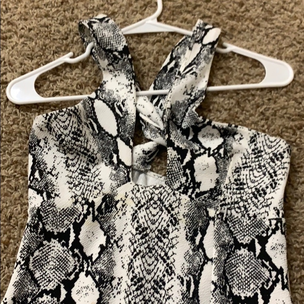 Black and white snake skin dress
